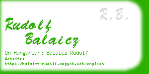 rudolf balaicz business card